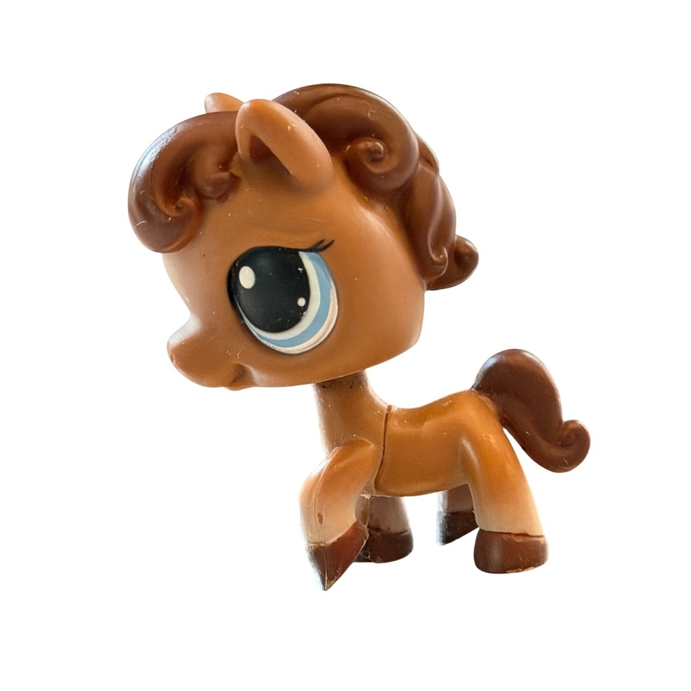 Littlest Pet Shop Horse 200 Brown Blue Eyes Hasbro‎ 2006 Vintage LPS Figure